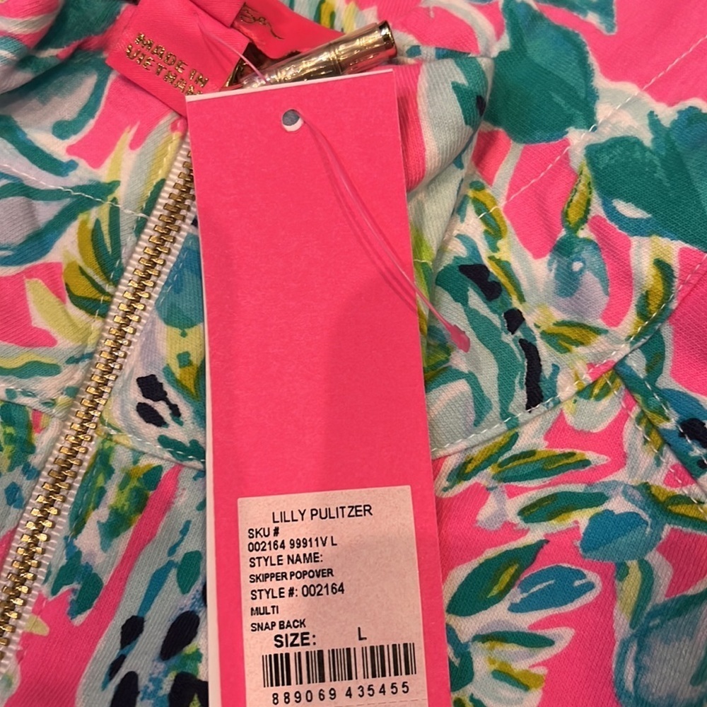 Lilly Pulitzer Skipper Popover Multi Snap Back size Large NWT - Picture 8 of 10
